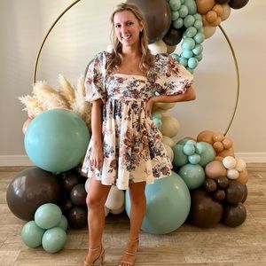 Abercrombie & Fitch floral cream dress